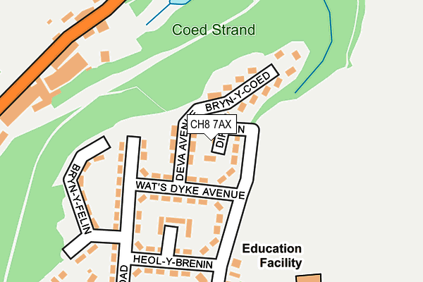 CH8 7AX map - OS OpenMap – Local (Ordnance Survey)