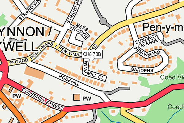 CH8 7BB map - OS OpenMap – Local (Ordnance Survey)