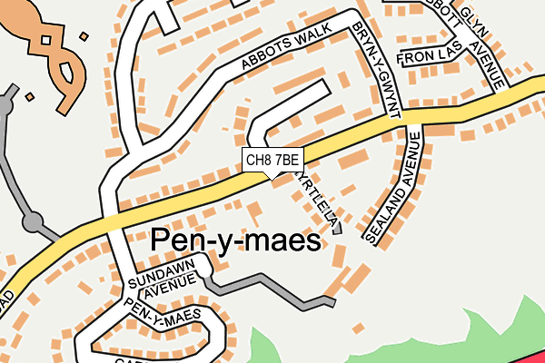 CH8 7BE map - OS OpenMap – Local (Ordnance Survey)