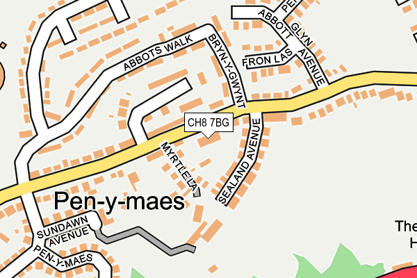 CH8 7BG map - OS OpenMap – Local (Ordnance Survey)