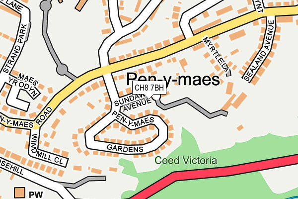 CH8 7BH map - OS OpenMap – Local (Ordnance Survey)