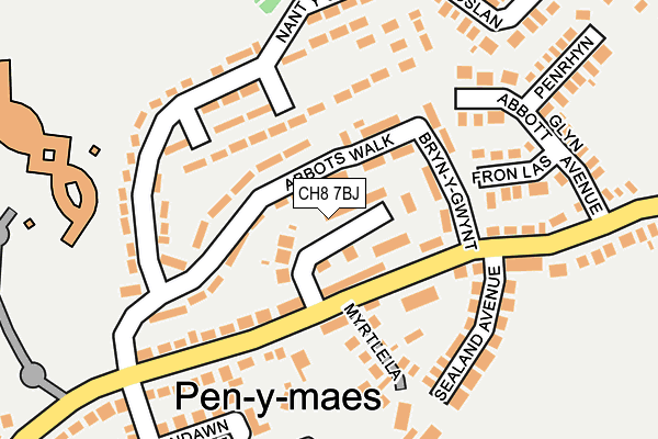 CH8 7BJ map - OS OpenMap – Local (Ordnance Survey)