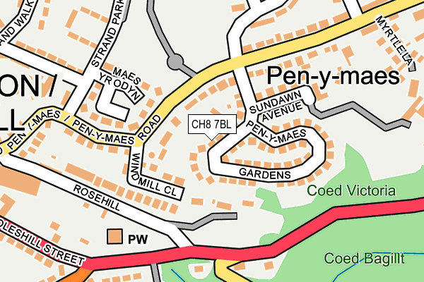 CH8 7BL map - OS OpenMap – Local (Ordnance Survey)