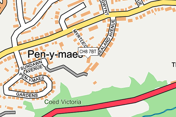 CH8 7BT map - OS OpenMap – Local (Ordnance Survey)