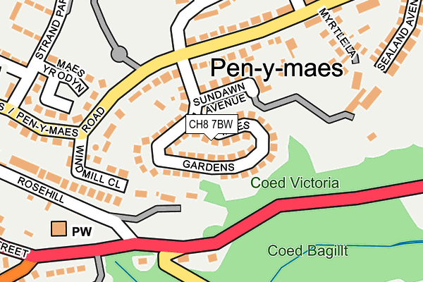 CH8 7BW map - OS OpenMap – Local (Ordnance Survey)