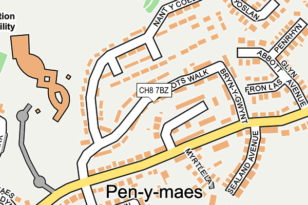 CH8 7BZ map - OS OpenMap – Local (Ordnance Survey)
