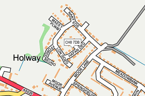 CH8 7DB map - OS OpenMap – Local (Ordnance Survey)