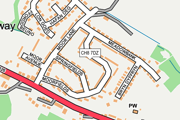 CH8 7DZ map - OS OpenMap – Local (Ordnance Survey)