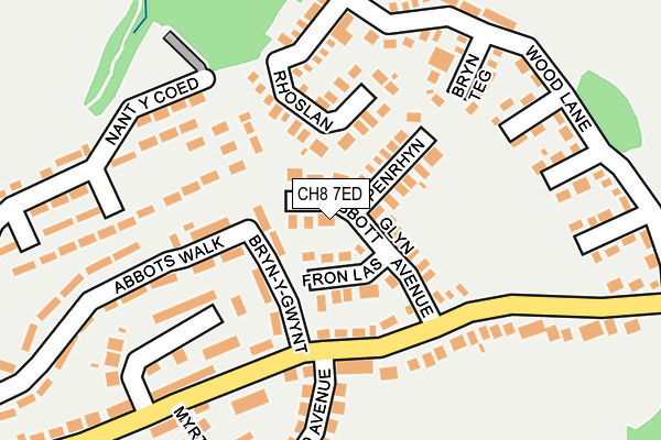 CH8 7ED map - OS OpenMap – Local (Ordnance Survey)