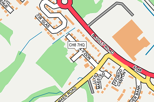 CH8 7HQ map - OS OpenMap – Local (Ordnance Survey)