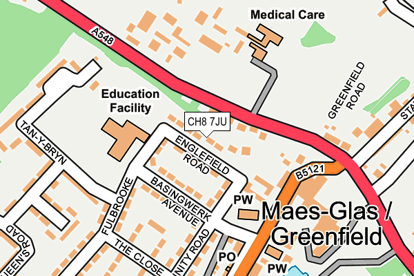 CH8 7JU map - OS OpenMap – Local (Ordnance Survey)