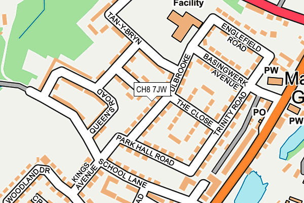 CH8 7JW map - OS OpenMap – Local (Ordnance Survey)