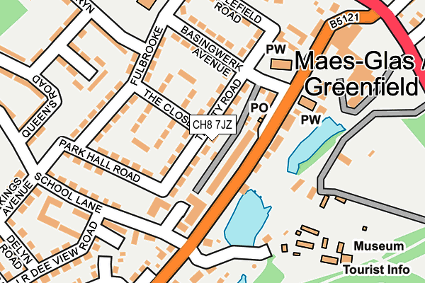 CH8 7JZ map - OS OpenMap – Local (Ordnance Survey)