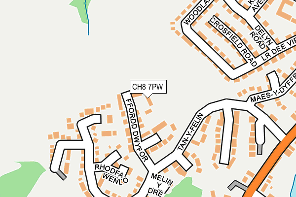 CH8 7PW map - OS OpenMap – Local (Ordnance Survey)