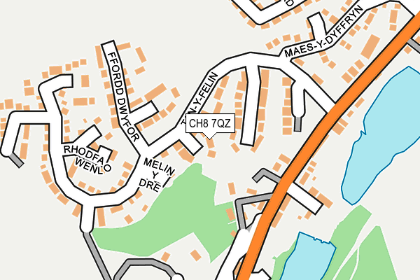 CH8 7QZ map - OS OpenMap – Local (Ordnance Survey)