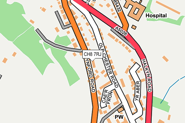 CH8 7RJ map - OS OpenMap – Local (Ordnance Survey)