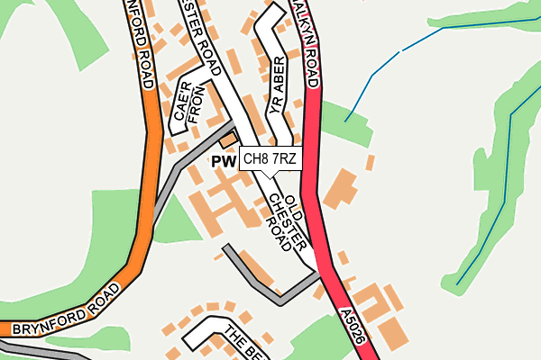 CH8 7RZ map - OS OpenMap – Local (Ordnance Survey)