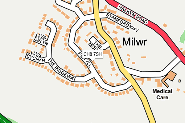 CH8 7SH map - OS OpenMap – Local (Ordnance Survey)