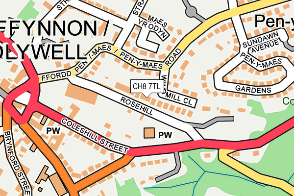 CH8 7TL map - OS OpenMap – Local (Ordnance Survey)