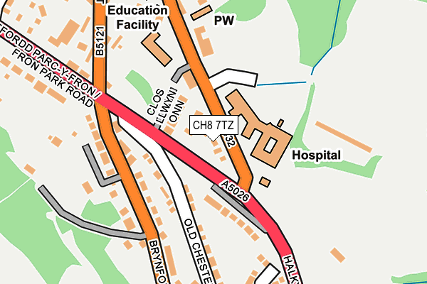 CH8 7TZ map - OS OpenMap – Local (Ordnance Survey)