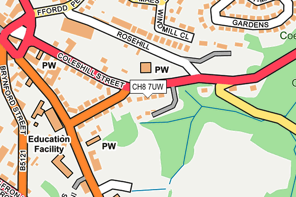 CH8 7UW map - OS OpenMap – Local (Ordnance Survey)