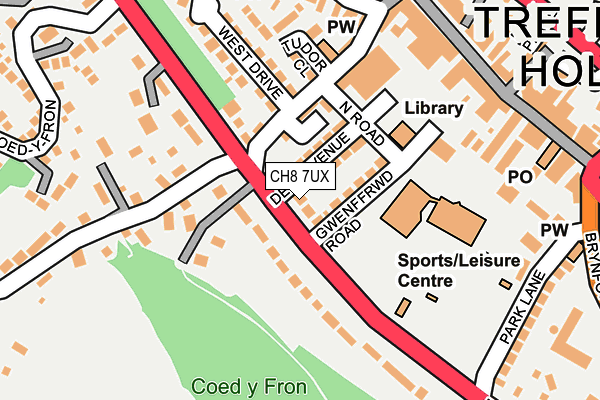 CH8 7UX map - OS OpenMap – Local (Ordnance Survey)