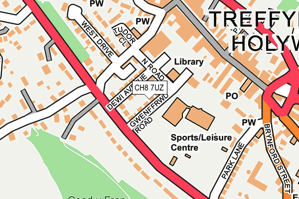 CH8 7UZ map - OS OpenMap – Local (Ordnance Survey)