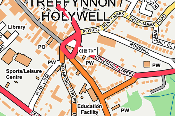 CH8 7XF map - OS OpenMap – Local (Ordnance Survey)