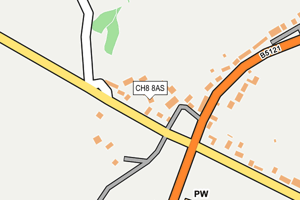 CH8 8AS map - OS OpenMap – Local (Ordnance Survey)