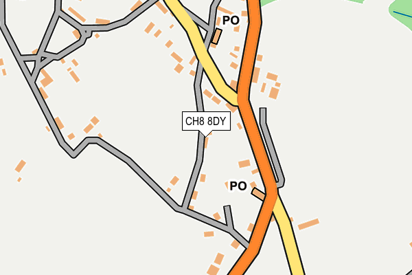 CH8 8DY map - OS OpenMap – Local (Ordnance Survey)