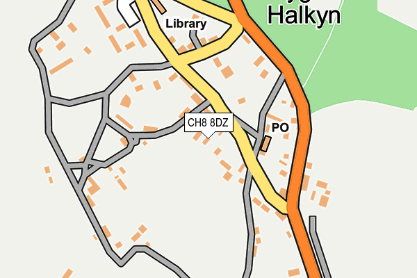 CH8 8DZ map - OS OpenMap – Local (Ordnance Survey)