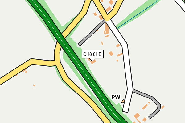 CH8 8HE map - OS OpenMap – Local (Ordnance Survey)