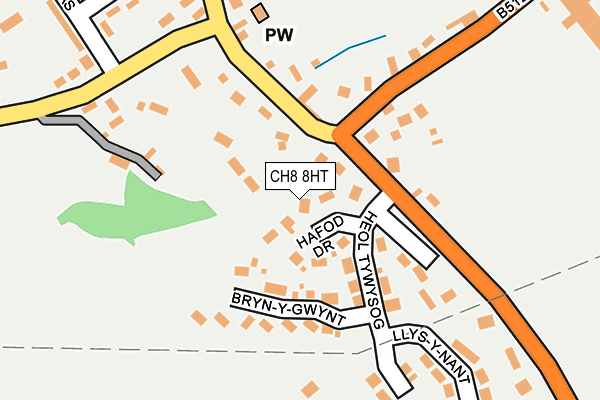 CH8 8HT map - OS OpenMap – Local (Ordnance Survey)