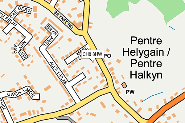 CH8 8HW map - OS OpenMap – Local (Ordnance Survey)