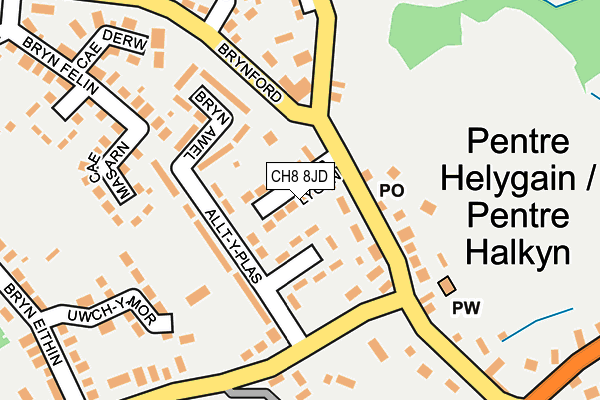 CH8 8JD map - OS OpenMap – Local (Ordnance Survey)