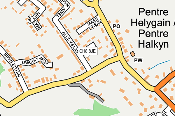 CH8 8JE map - OS OpenMap – Local (Ordnance Survey)