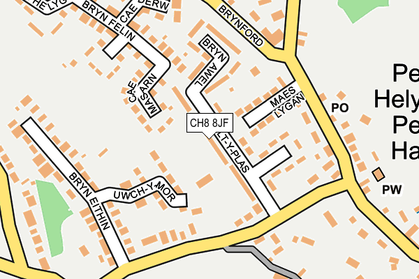 CH8 8JF map - OS OpenMap – Local (Ordnance Survey)