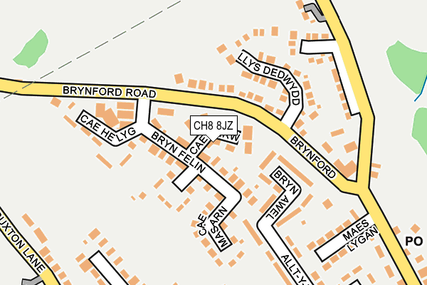 CH8 8JZ map - OS OpenMap – Local (Ordnance Survey)