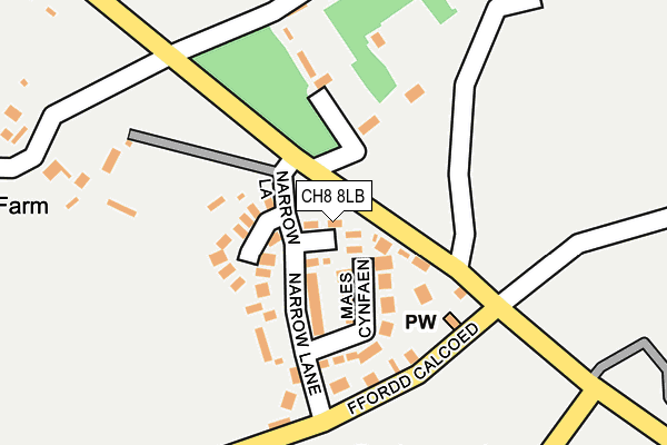 CH8 8LB map - OS OpenMap – Local (Ordnance Survey)