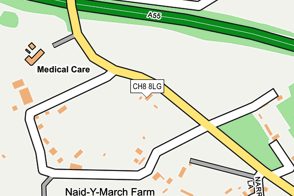 CH8 8LG map - OS OpenMap – Local (Ordnance Survey)