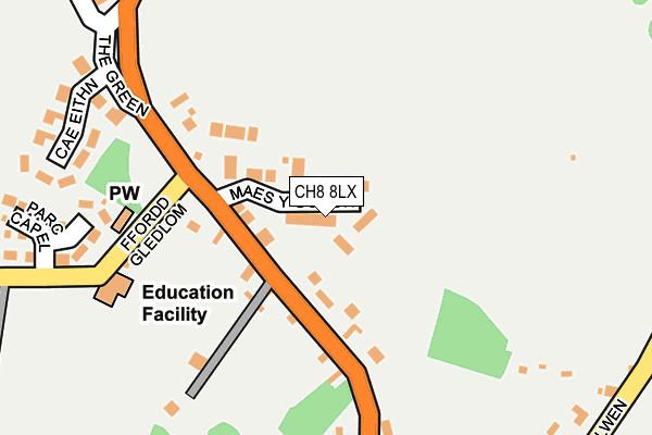 CH8 8LX map - OS OpenMap – Local (Ordnance Survey)