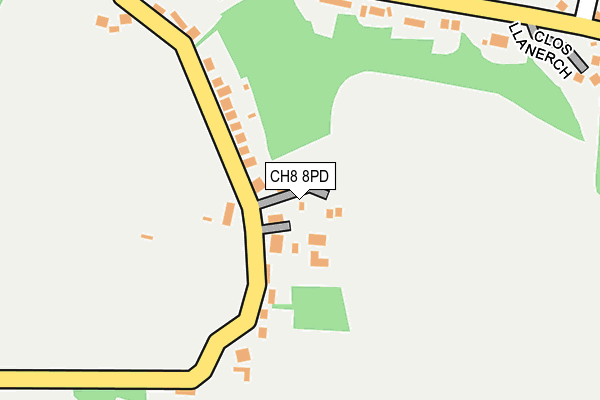 CH8 8PD map - OS OpenMap – Local (Ordnance Survey)