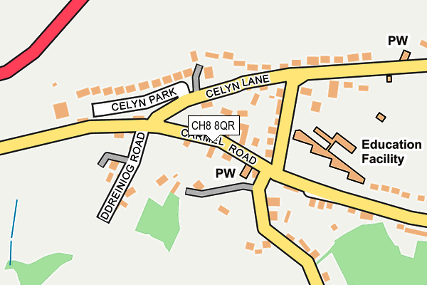 CH8 8QR map - OS OpenMap – Local (Ordnance Survey)