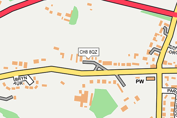 CH8 8QZ map - OS OpenMap – Local (Ordnance Survey)