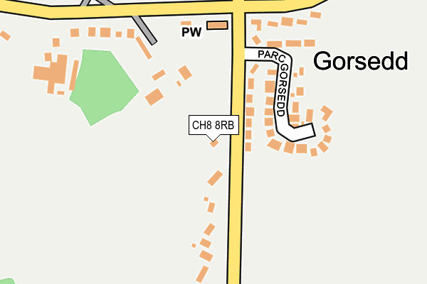 CH8 8RB map - OS OpenMap – Local (Ordnance Survey)