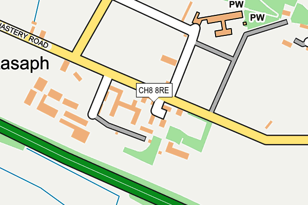 CH8 8RE map - OS OpenMap – Local (Ordnance Survey)