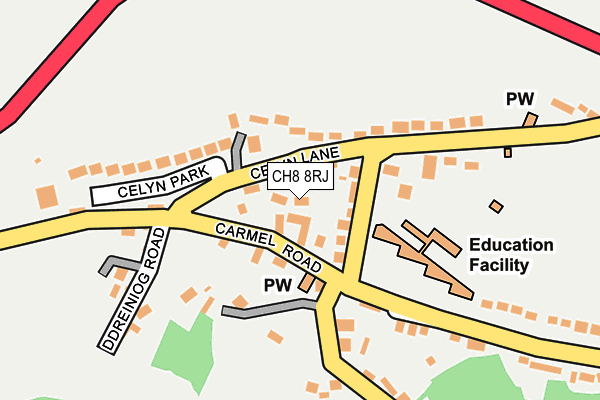 CH8 8RJ map - OS OpenMap – Local (Ordnance Survey)