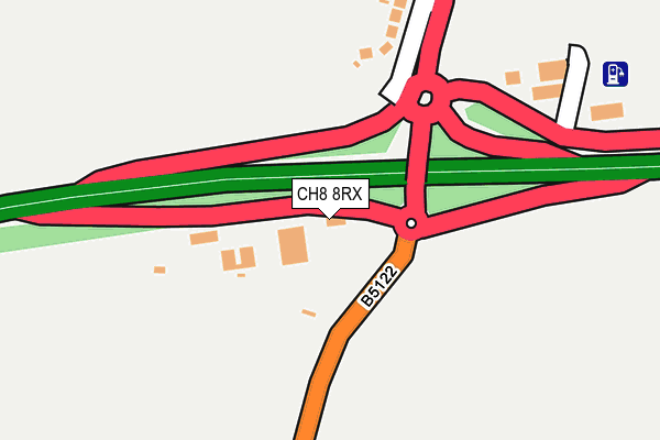 CH8 8RX map - OS OpenMap – Local (Ordnance Survey)