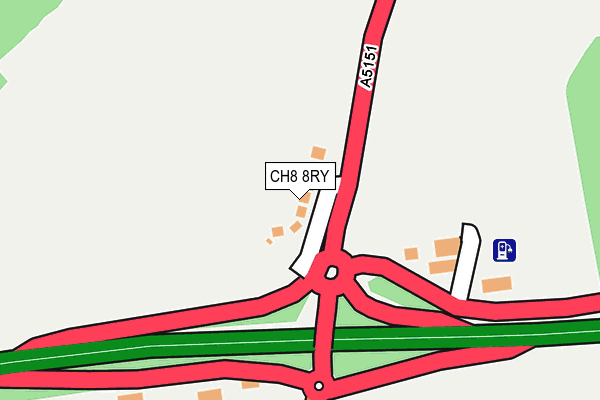 CH8 8RY map - OS OpenMap – Local (Ordnance Survey)