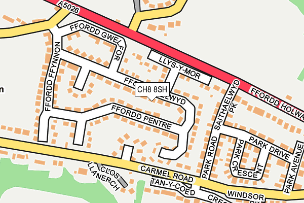 CH8 8SH map - OS OpenMap – Local (Ordnance Survey)